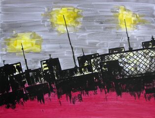 2015 : : Lave et Antennes : : Acrylique, Posca & encres, 65x50cm