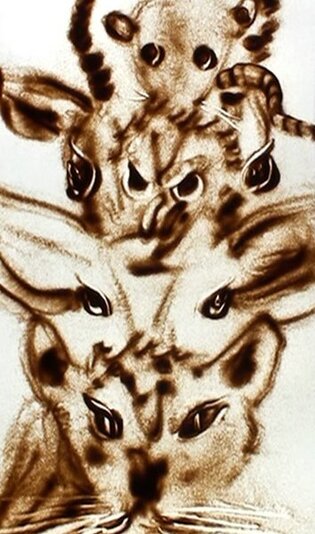 2010 - Dessin en direct pour la pièce "Cet animal qui nous regarde"