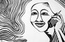 2011 :: Black Ink Drawing, Female striped